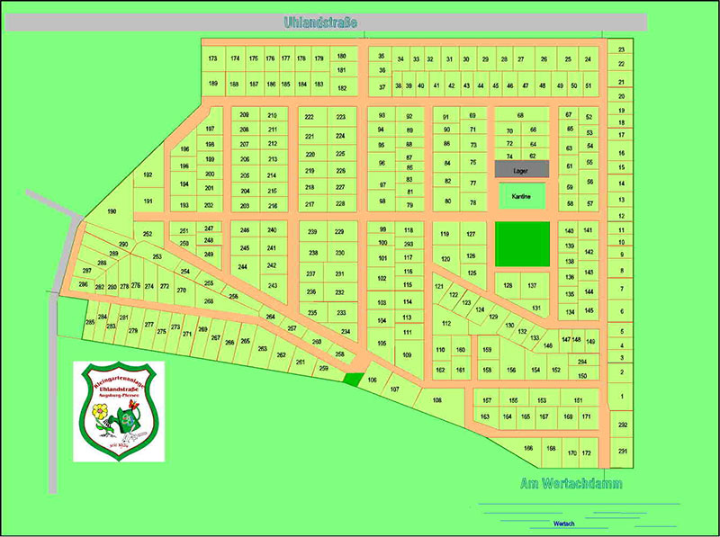 Grundriss Kleingartenanlage Uhlandstraße